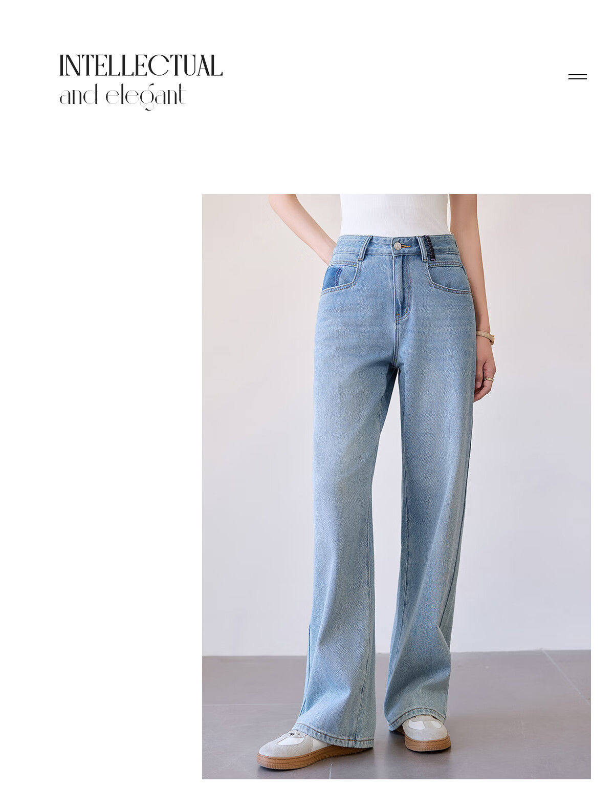 Chushen Spring Autumn Women's Classic Vintage High Waist Straight Loose Slim Casual Denim Jeans S51N057 18