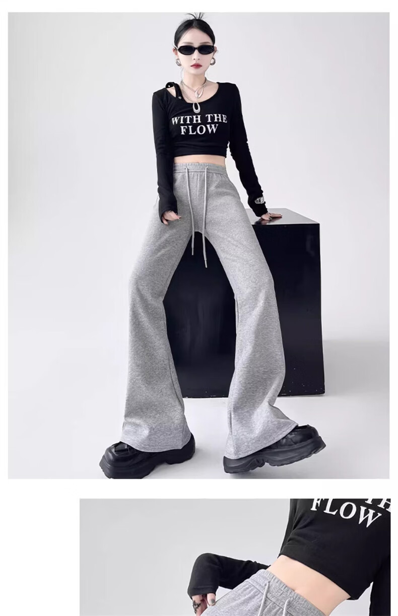 LangSha Women's Micro-Leggings for Spring And Autumn 2026 New Style Versatile High-Waisted Slimming Harem Pants Casual American-Style Flared Sweatpants 15