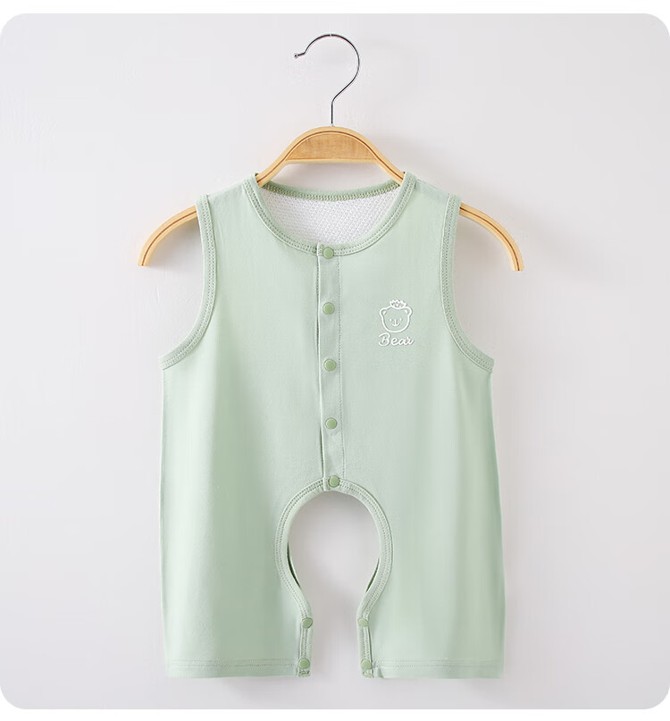 Qiaojiaoya Baby Clothes, Summer Thin Newborn Onesie, Full Moon Baby Hundred Days Pajamas, Yellow (Slightly Small), 66cm 8