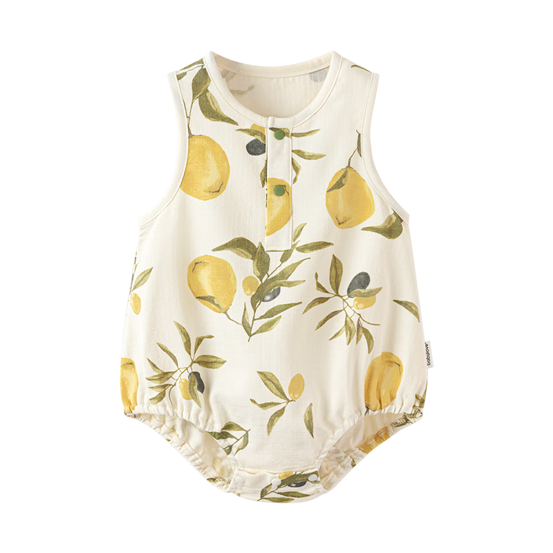 Babylove Bobo Fruit Tea Baby Romper Summer Thin Bamboo Cotton Camellia Breathable Sleeveless Triangle Jumpsuit