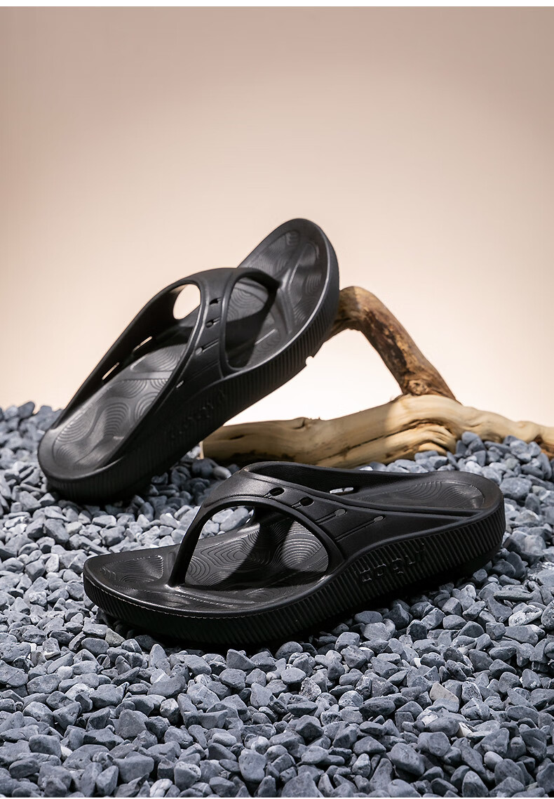 Coqui Men's Outdoor Beach Flip Flops Soft Cushioned Thick Sole Sandals Black Size 44-45 CQ2563 12