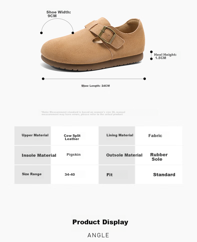 SENDA Women's Autumn Thick-Soled Heightening Shoes, Same Style As in Shopping Malls, Versatile Casual Shoes, Khaki Color, Size 39 6