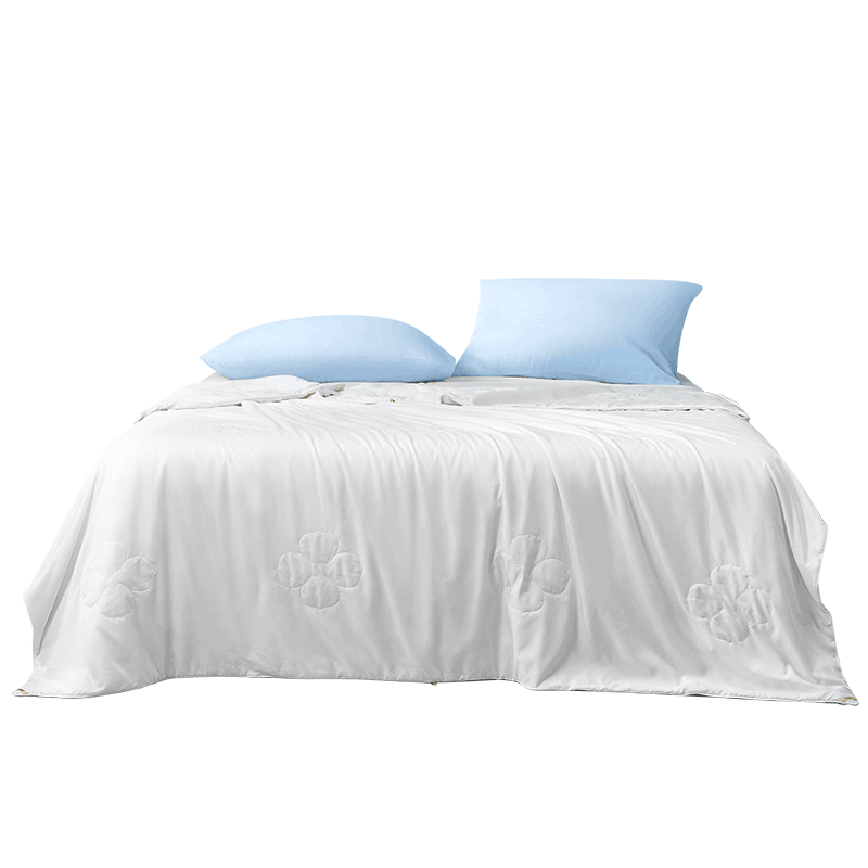 FUANNA Silk Quilt, 100% Silk Summer Cool Quilt, Double-Size Air Conditioning Comforter for Summer, Single Thin Core Summer Quilt, 203x229cm