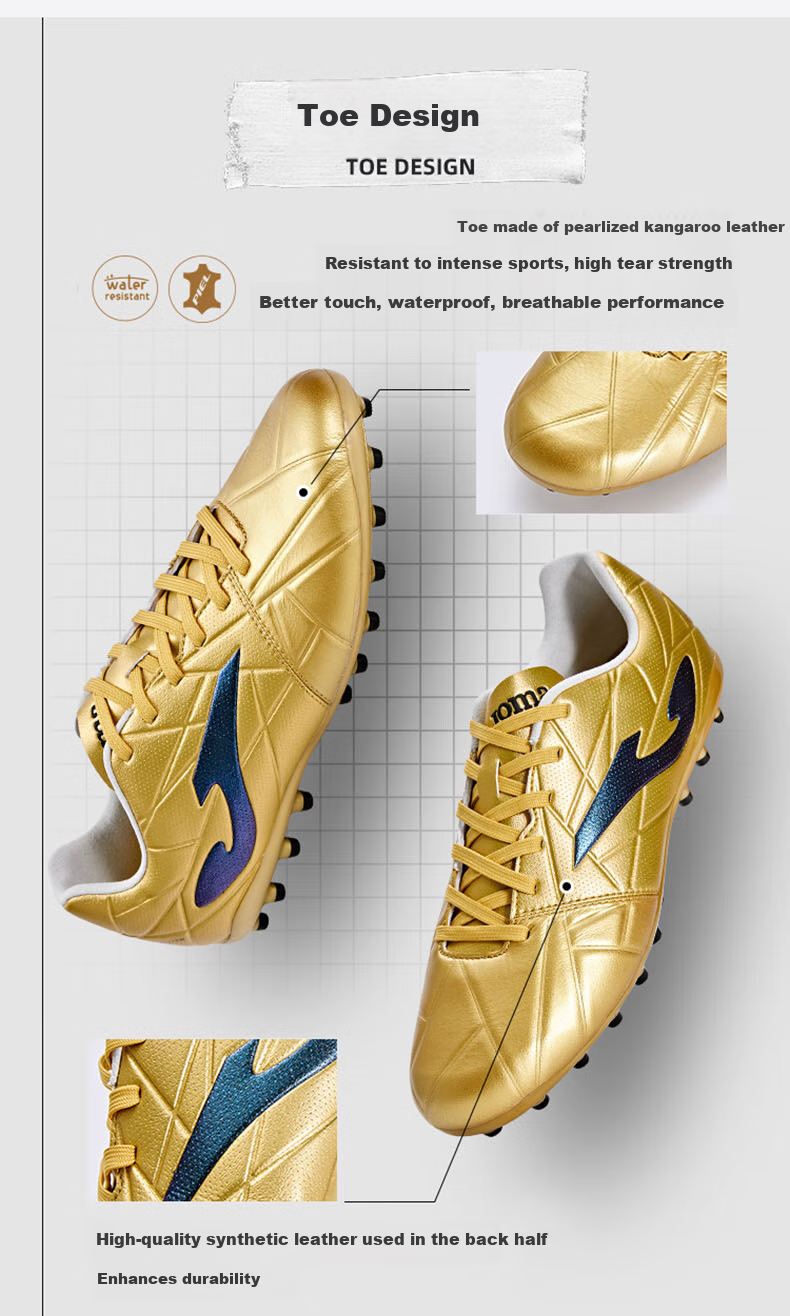 JOMA Kangaroo Leather Soccer Shoes for Men, MG Short Studs, Non-Slip, Wear-Resistant, Professional Football Training Shoes, White, Size 45 4