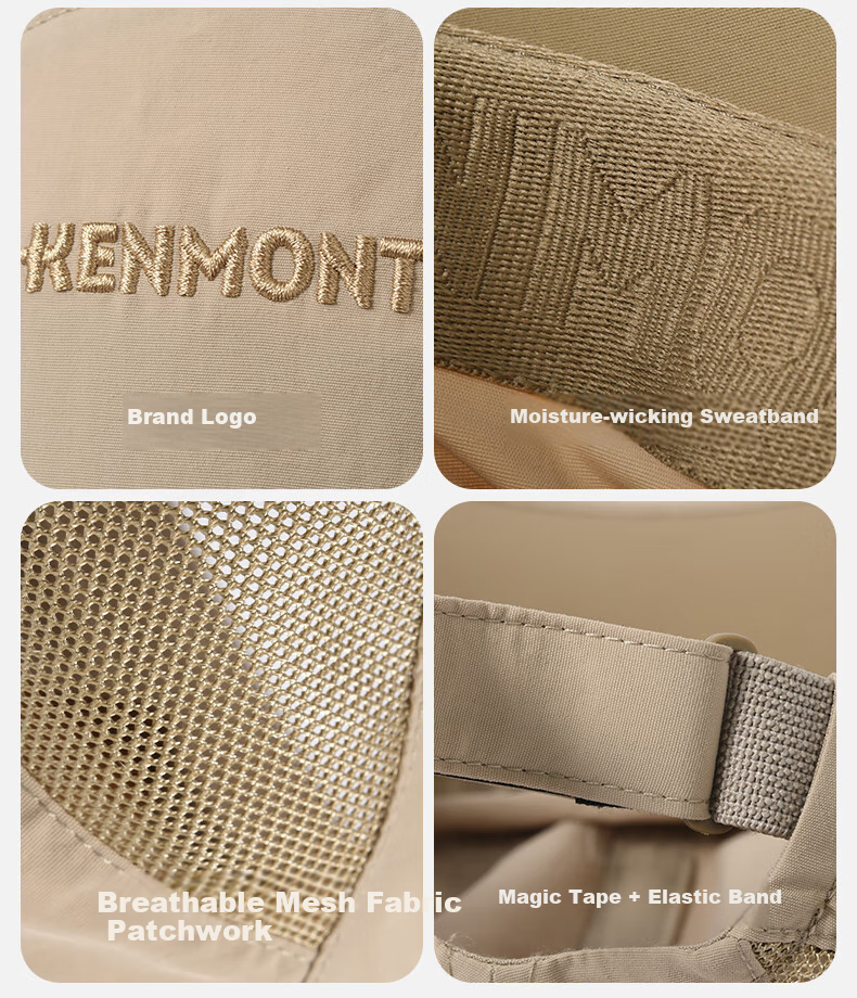 Kenmont Portable Breathable Mesh Baseball Cap for Men, Summer Extended Brim Sun Protection Lightweight Sun Hat Km-6036 12