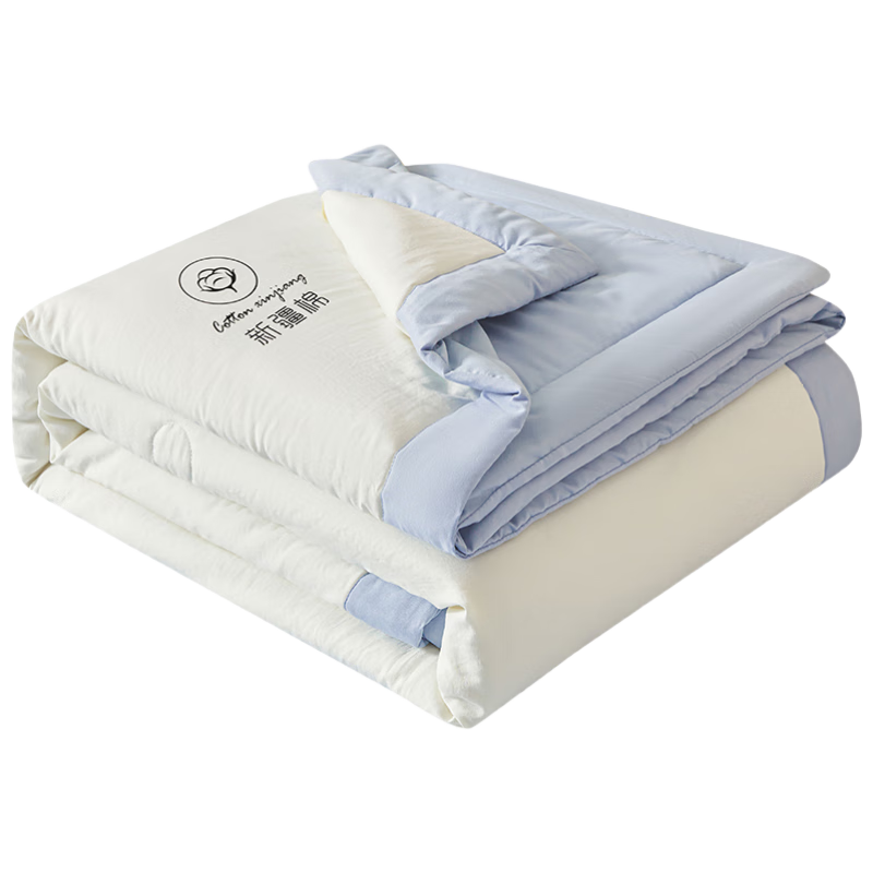 Aiwei Summer Cooling Quilt A-Class Xinjiang Cotton Air Conditioning Quilt Washable Thin Quilt 3 Jin 200*230cm White Blue
