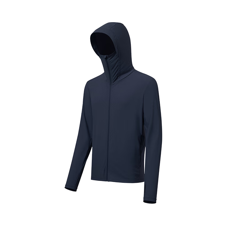 JD Jingzao Men's Ice Silk Cooling UV Protection Sunscreen Jacket Unisex High-End Sun Protection Coat Deep Sea Blue XL