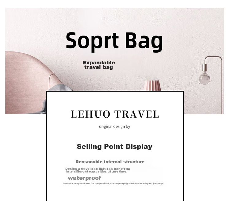 Lehuolvxing Travel Bag for Men, Handheld Large Capacity Luggage Bag, Portable with Handle, Suitable for Short Trips, Carry-On, Simple Storage Bag 2