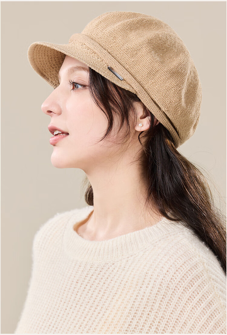 JIUMU Women's Linen Beret Hat Versatile Summer Painter Cap Octagonal Newsboy Cap Girl's Beret Hat 16