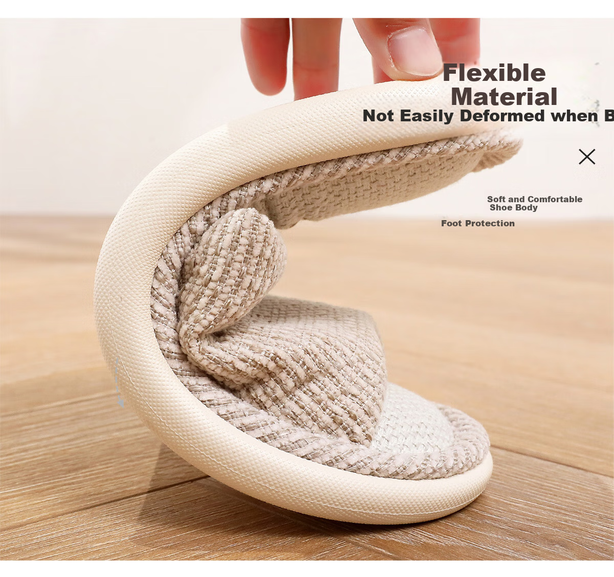 XGGC Four-Season Slippers for Men And Women, Spring And Autumn Indoor Home Use, Mugwort Soft-Soled Breathable Cotton Linen Slippers, Beige, Size 36-37 6