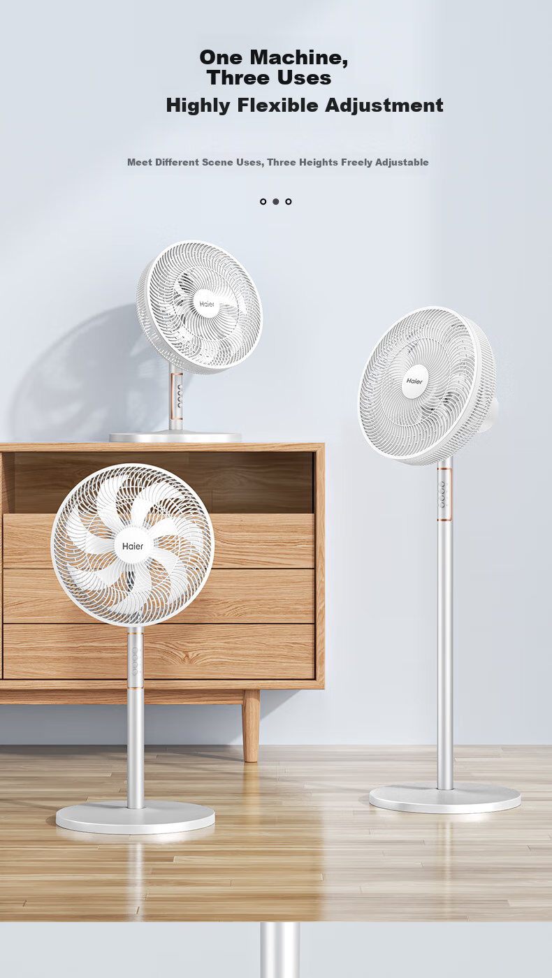 Haier Electric Fan, Floor Fan for Home Use, 10 Blades, High Airflow, Quiet Operation, Large Size, Sold by JD, Voice Control, Oscillating Head, Timer Function, Standing Fan for Dormitory, HFS-Y4026AU9 10