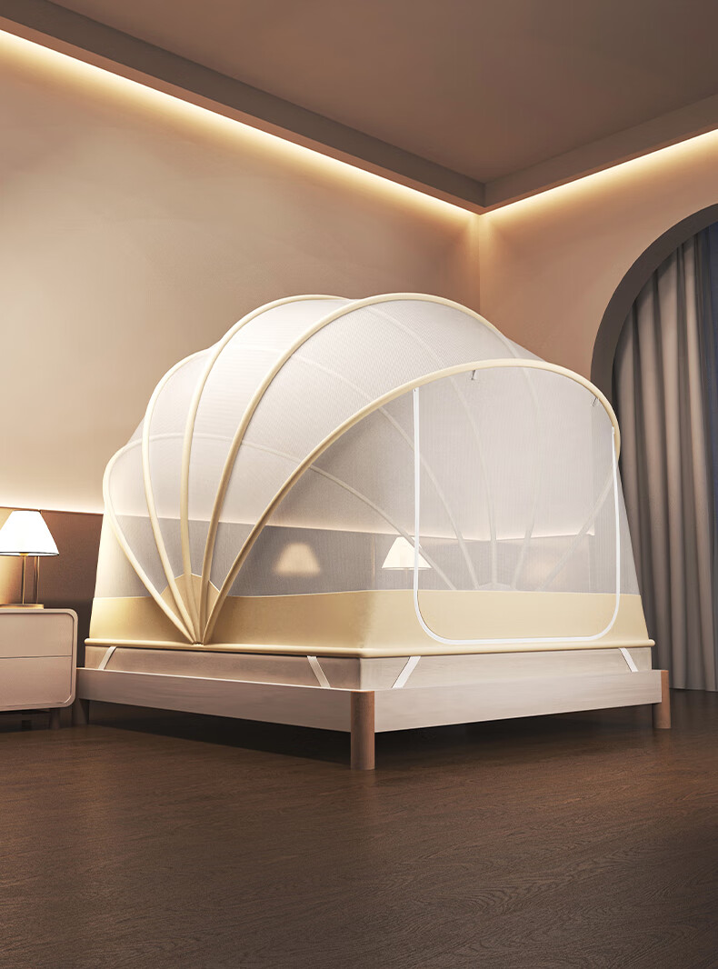 Sanshun Warm Moisture Seven-Strand Steel Wire Mosquito Net, No Installation, Foldable Mosquito Net, Class A Mesh, Household Bedroom 1.5x2m Bed 1