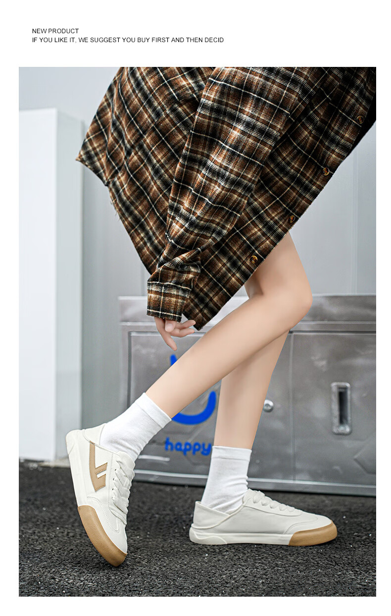 Huili Women's Canvas Shoes, 2025 Summer New Style Versatile Breathable Slip-On Sneakers, Casual Shoes for Women, White/khaki, Size 35 21
