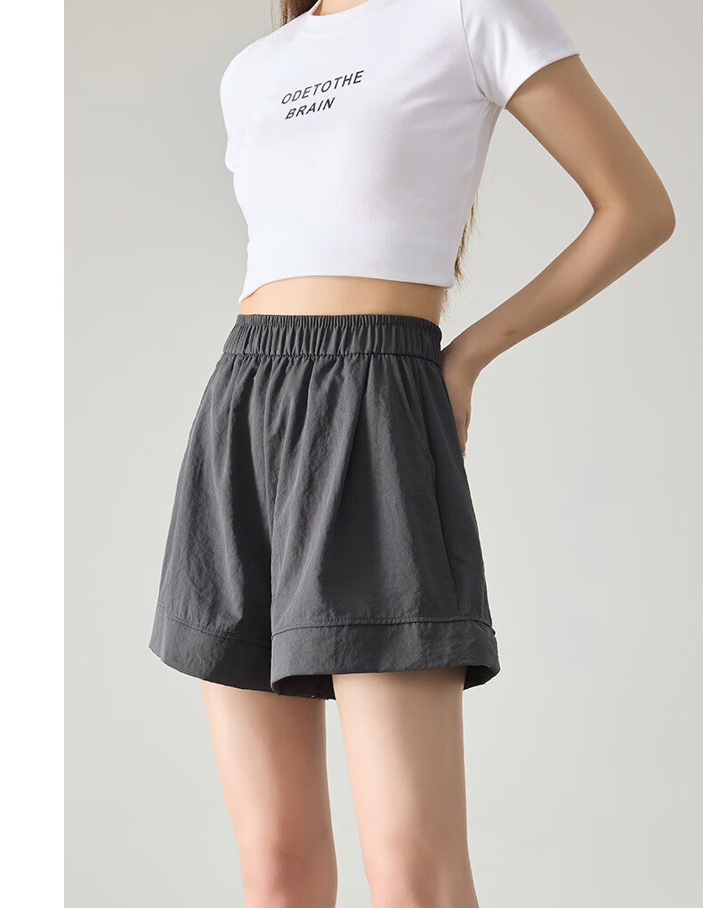 BOPRUIEY Women's Summer 2025 New Loose-Fit Casual Sports Quick-Drying Breathable Thin White Shorts 5
