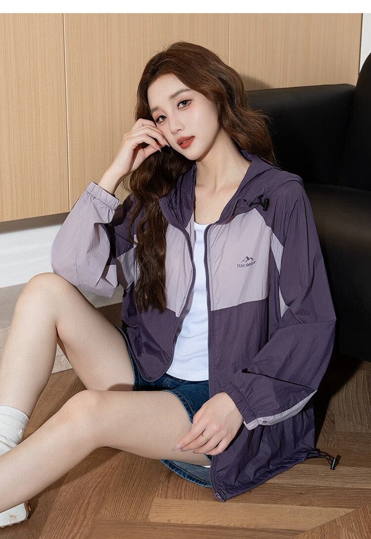 TonLion 2026 Women's Hooded Contrasting Color Patchwork Jacket, Workwear Coat, Simple Women's Outerwear, Casual Cardigan for Wome 9