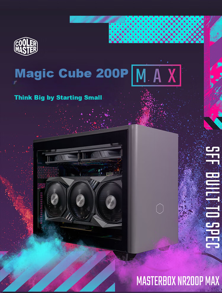 CoolerMaster NR200PMAX ITX Case Power Supply Combo, Including V850SFX Gold PSU & 280mm Water Cooling Radiator, Steel And Glass Side Panel, Tool-Free Installatio 2