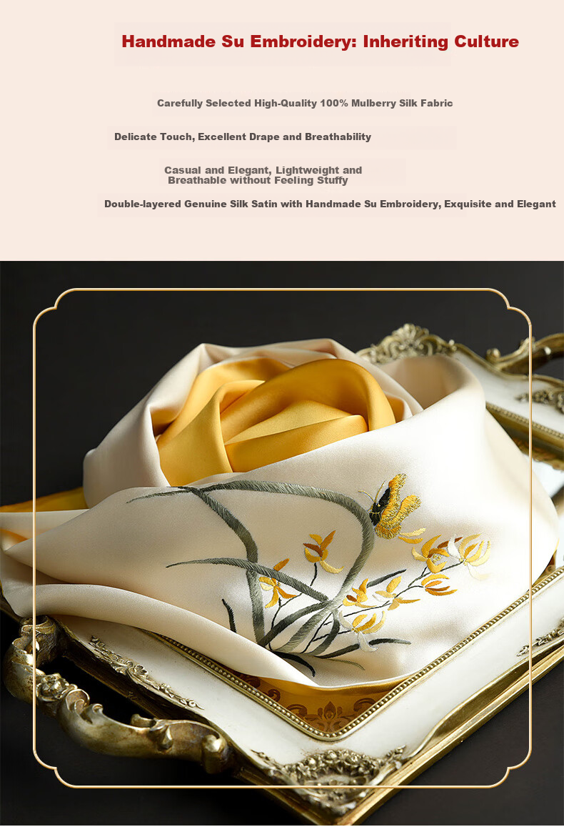Hangsifu Suzhou Silk Scarf, Autumn And Winter Warm Neck Protection Shawl for Women, Mulberry Silk Wrap, Outer Layer, Birthday Gift for Mom 5