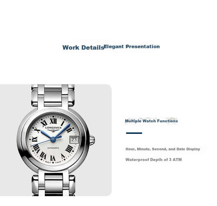 LONGINES Swiss Watch, Heart Moon Series, Women's Steel Strap Mechanical Watch L81114716 3