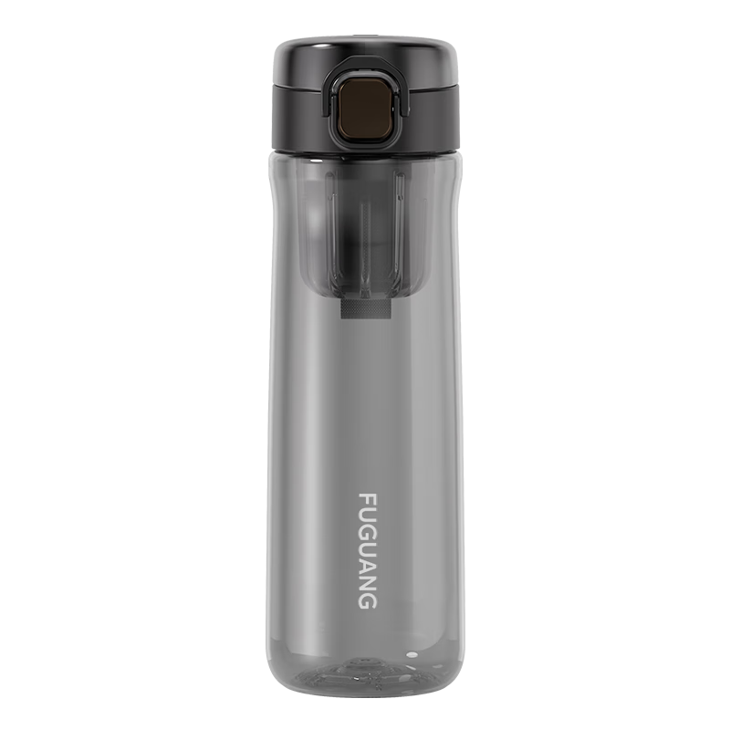 Fuguang One-Click Pop-Top Magnetic Tea Infuser Cup PPSU Material Tea-Water Separation Plastic Water Bottle Black