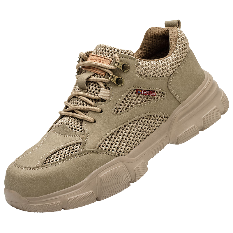 FUCHENG Safety Shoes for Men, Summer Breathable Lightweight Steel Toe Anti-Smashing Anti-Puncture Comfortable Wear-Resistant Work Safety Protective Shoes 359 41