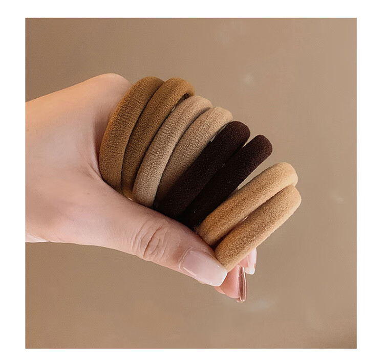 Meifuyu Seamless Hair Ties, Black, 50 Pieces, Nylon, Highly Elastic Rubber Bands, Hair Ties, MF8074 15