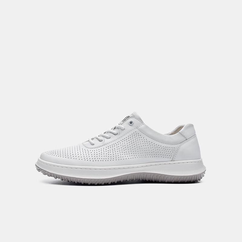 MELLEN White Sneakers Breathable Leather Shoes Thin Casual Skateboard Shoes Men's Sports Casual Shoes MYB87333 White 41
