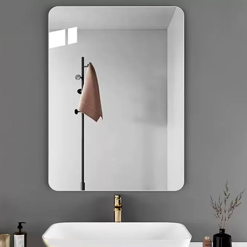 Zhuobo Acrylic Dressing Mirror, Wall-Mounted Adhesive Makeup Mirror, Vanity Mirror with Soft Lens, High Definition, 40*60cm