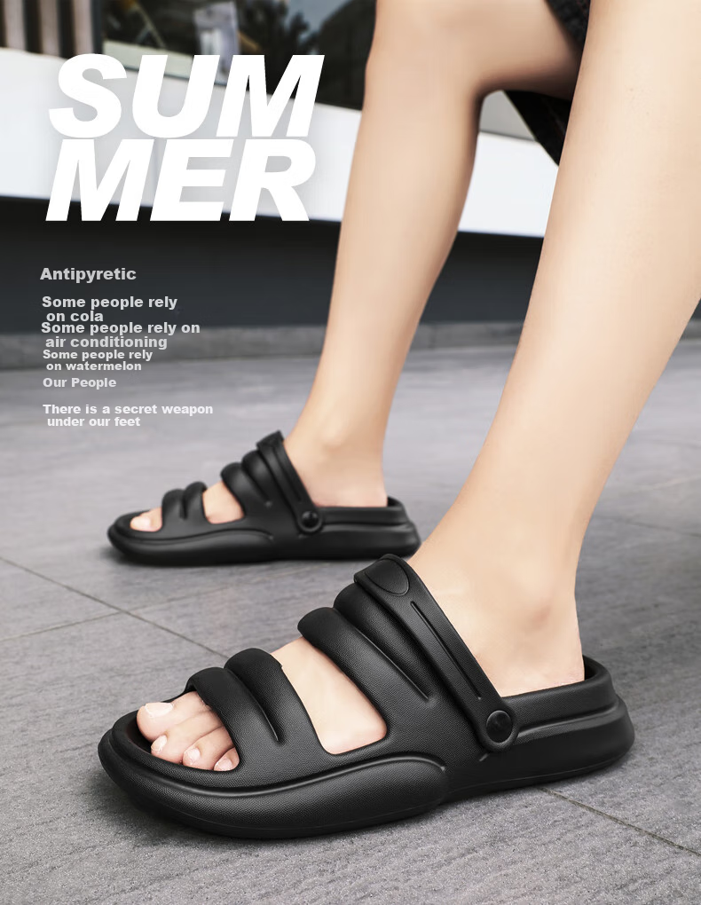 CARTELO Men's Sandals, Summer Comfortable Wear-Resistant Beach Shoes, Lightweight Hole Shoes for Men, 1468 Black, Size 42-43 1