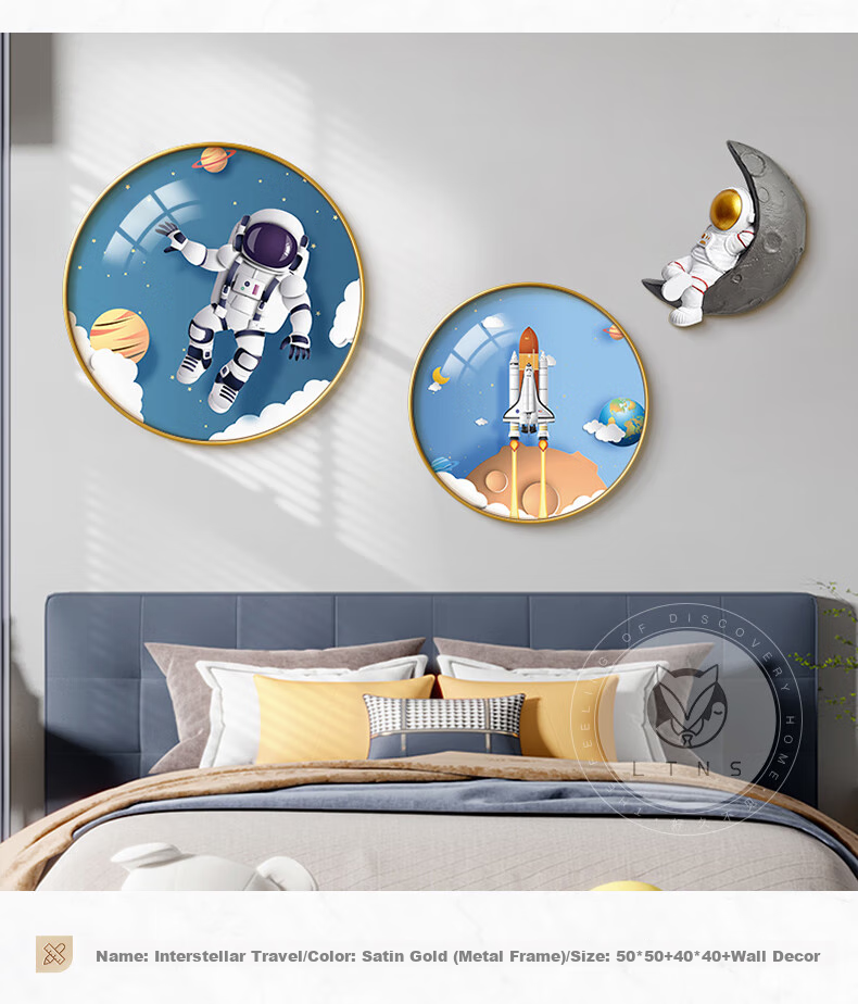 Haojiubujian Cartoon Dog Decorative Painting, Small Bedroom Wall Art for Children's Room, Cute And Cozy Bedroom Wall Painting 5