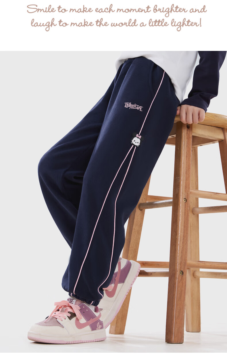 Disney Children's Pants Spring And Autumn Girls' Sweatpants Kids' Casual Trousers Children's Clothing 91127 Navy Blue 160 10
