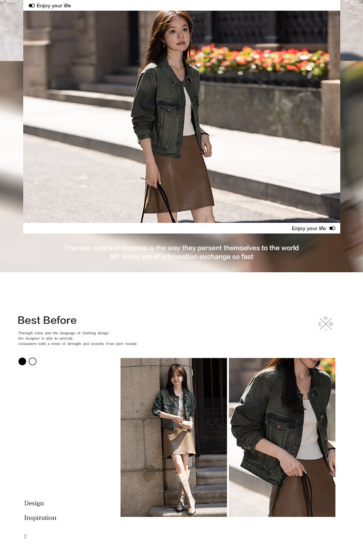 MT [Korean-Japanese Minimalist] Spring Fashion Retro Classic Versatile Denim Jacket 2