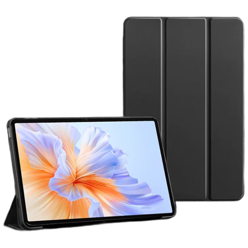 HBOALG Compatible with Honor V9 Case, 2026 Honor 10 Pro 11.5-Inch Protective Cover, Slim Shockproof Tri-Fold Stand Soft Shell for Business Office And Binge-Watching, Universal Fit, Black