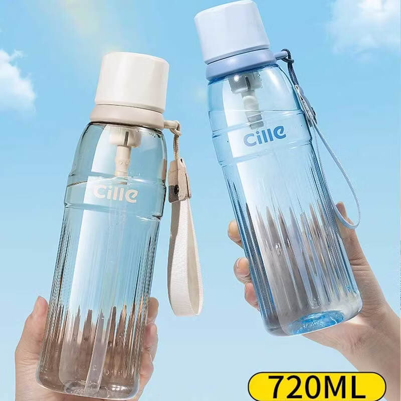 Cille Tritan Plastic Cup, Sports Water Bottle for Men And Women, Outdoor Fitness Straw Cup, Large Capacity Portable Handheld Cup