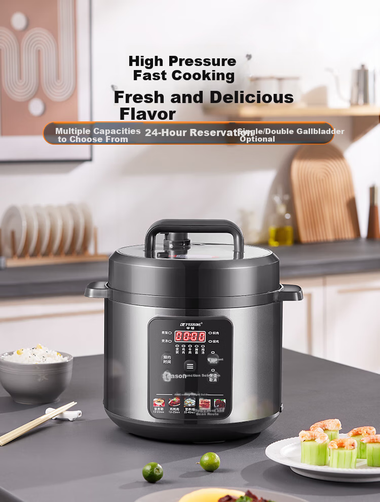 PESKOE Electric Pressure Cooker, High-Pressure Cooker, 6L Dual Inner Pot for Home Use, Multi-Functional Rice Cooker, LJ60C-02YD 1