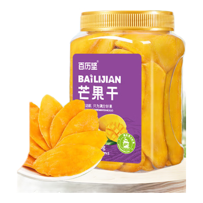 百历坚 芒果干500g/罐 蜜饯果干年货送礼办公室追剧休闲食品