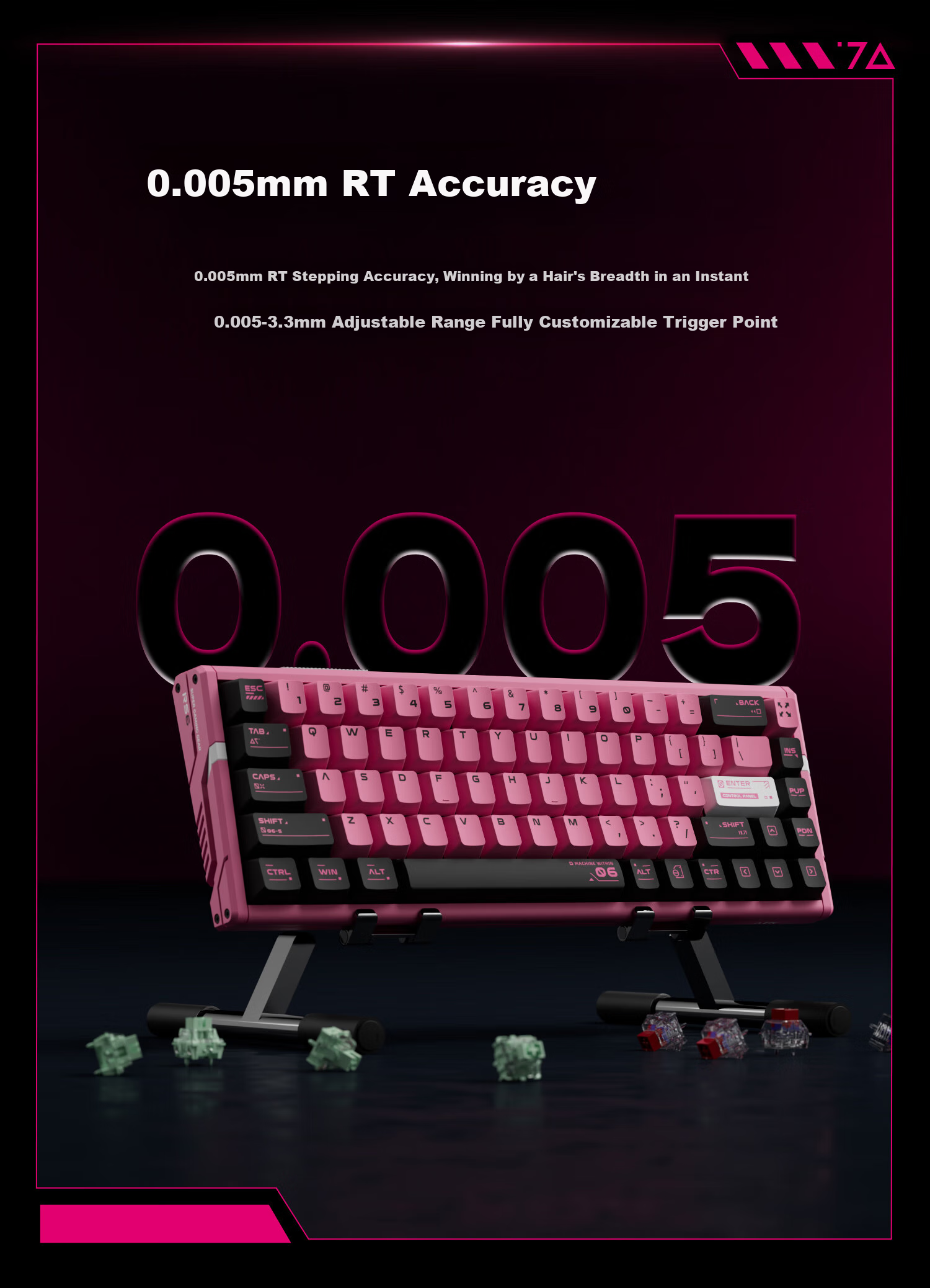ATKRS6+ Magnetic Axis Keyboard RT Custom Mechanical Gaming Keyboard Wired Hot-Swappable Office Aluminum 68-Key RS6+ White Warrior Snow Blade Switch 17