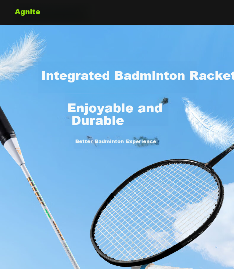 Deli & Angenite Integrated Durable Badminton Racket Set for Youth And Adults Training And Competition, Super Package - Lingshou 1