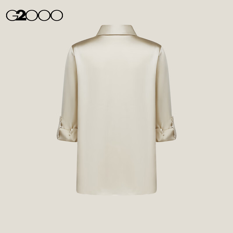 G2000 [Smooth Color Linen/drape] Women's Spring And Summer Elegant Comfortable Commuter Casual Shirt, Linen Color, XS/32