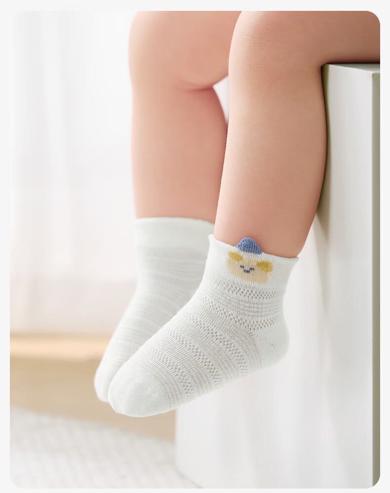 Shiyuejiejing Baby Socks Spring And Summer Mesh Breathable Mid-Calf Socks for Boys And Girls 15
