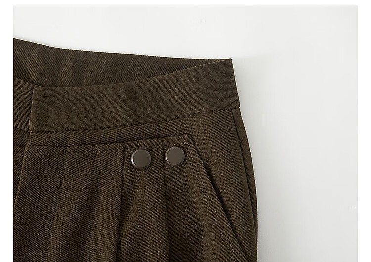 DME "Unconditionally Inclusive Leg Shape" Autumn Minimalist Design Patchwork Pleated Hem Decorative Button Straight Tube Concealed Meat Casual Pants 13