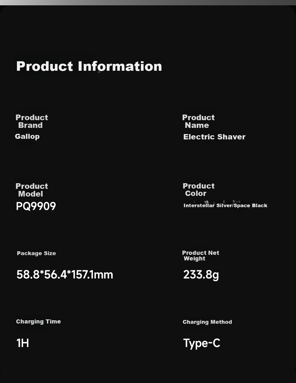 POVOS Electric Shaver for Men with LED Breathing Light, Fully Washable, Fast Charging PQ9909 Starry Silver Trendy Alloy Version Practical Gift Box for Boyfriend, Husband, Father 14