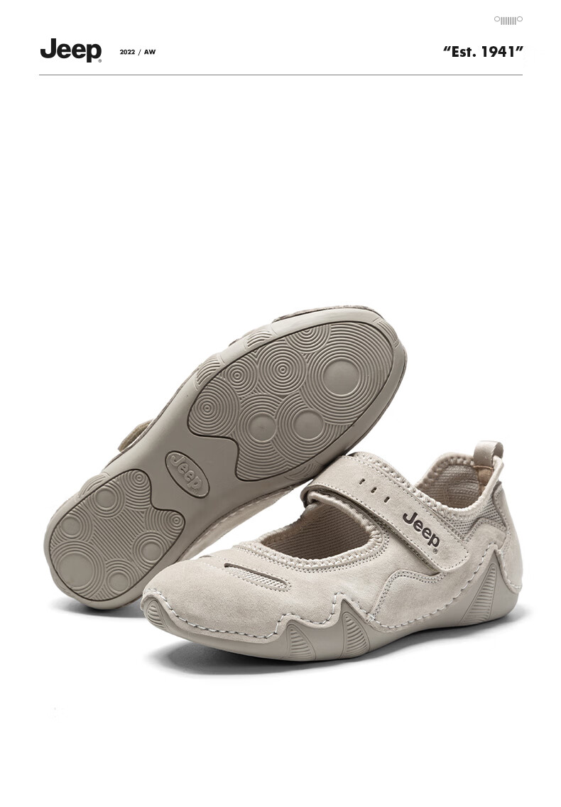 JEEP Women's Sport Mary Jane Soft Sole Casual Sandals Summer New Retro Versatile Flat Shoes Gray Size 38 5
