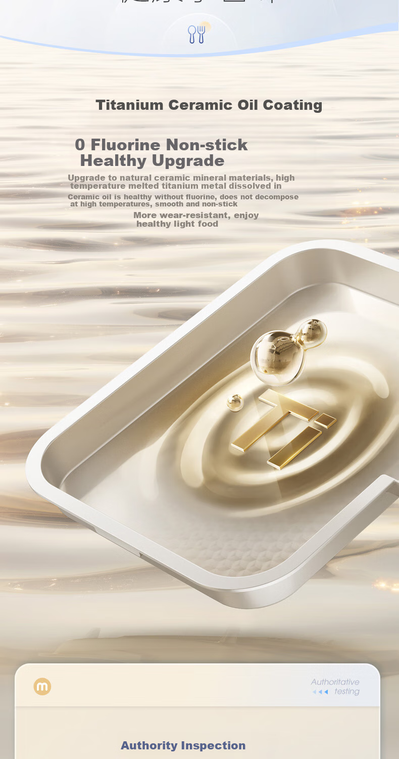 Morphyrichards Electric Griddle, Zero Fluorine Titanium Ceramic Ultra-Wear Resistant Pancake Maker for Home Breakfast, Detachable Upper And Lower Parts, Enlarged And Deepened Double-Sided Heating Electric Crepe Pan, MR8601A 16