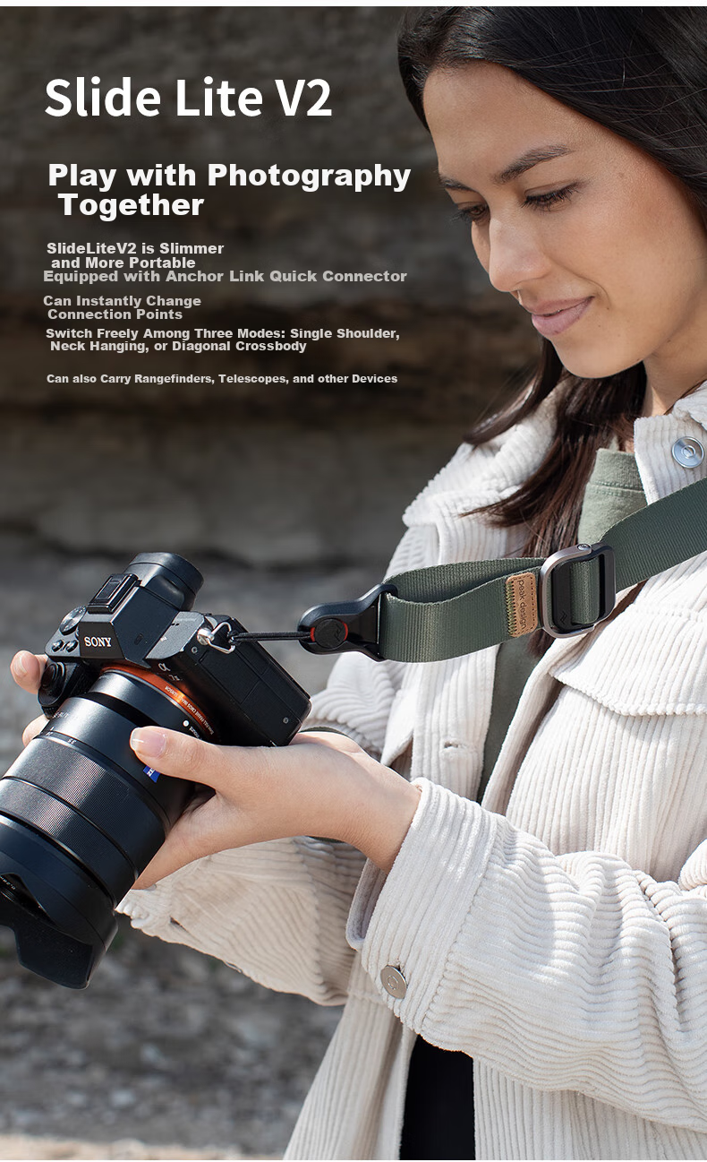 Dianfengsheji Peak Design Camera Shoulder Strap Slide Lite, Multifunctional Slim PD Quick-Release Pressure-Relief Strap, DSLR Mirrorless Digital Camera Lanyard, Crossbody Strap 3