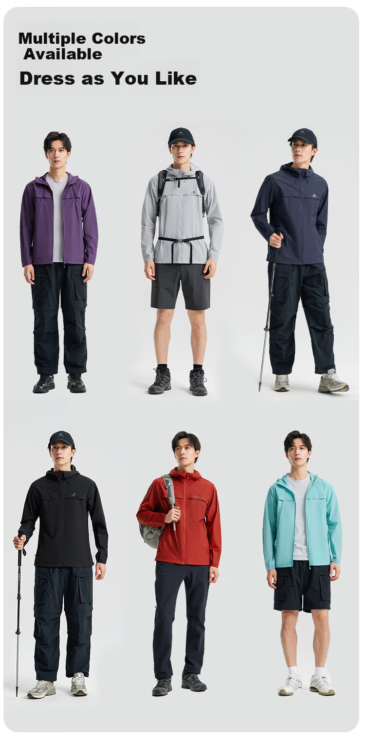 Pioneer Camp Zhuque Sun Protection Jacket for Women, Summer Outdoor Breathable UV-Resistant Hooded Original Yarn Sun Protection Clothing, Lightweight Outer Coat 4
