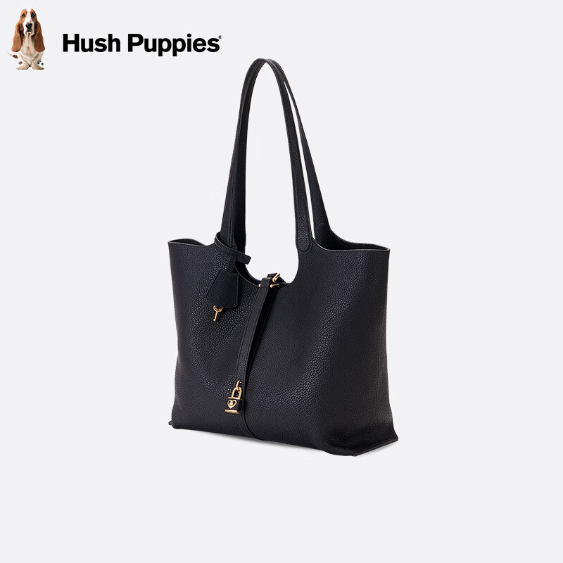 Hush Puppies Women's Handbag New Large Capacity Tote Bag, Cowhide Shoulder Bag, High-End Commuter Bag, Birthday Gift for Girlfriend