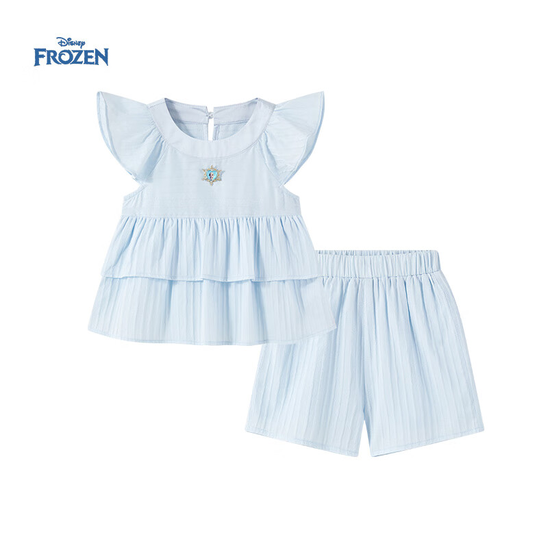Dishini Elsa Princess Girls' Summer Set, 2026 New Summer Children's Stylish Short-Sleeve Casual Two-Piece Outfit