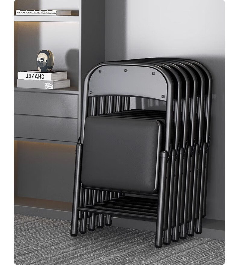 Qiyinge Folding Chair Stool Computer Chair Office Backrest Dining Chair Study Chair Portable Home Conference Training Mahjong Chair 17
