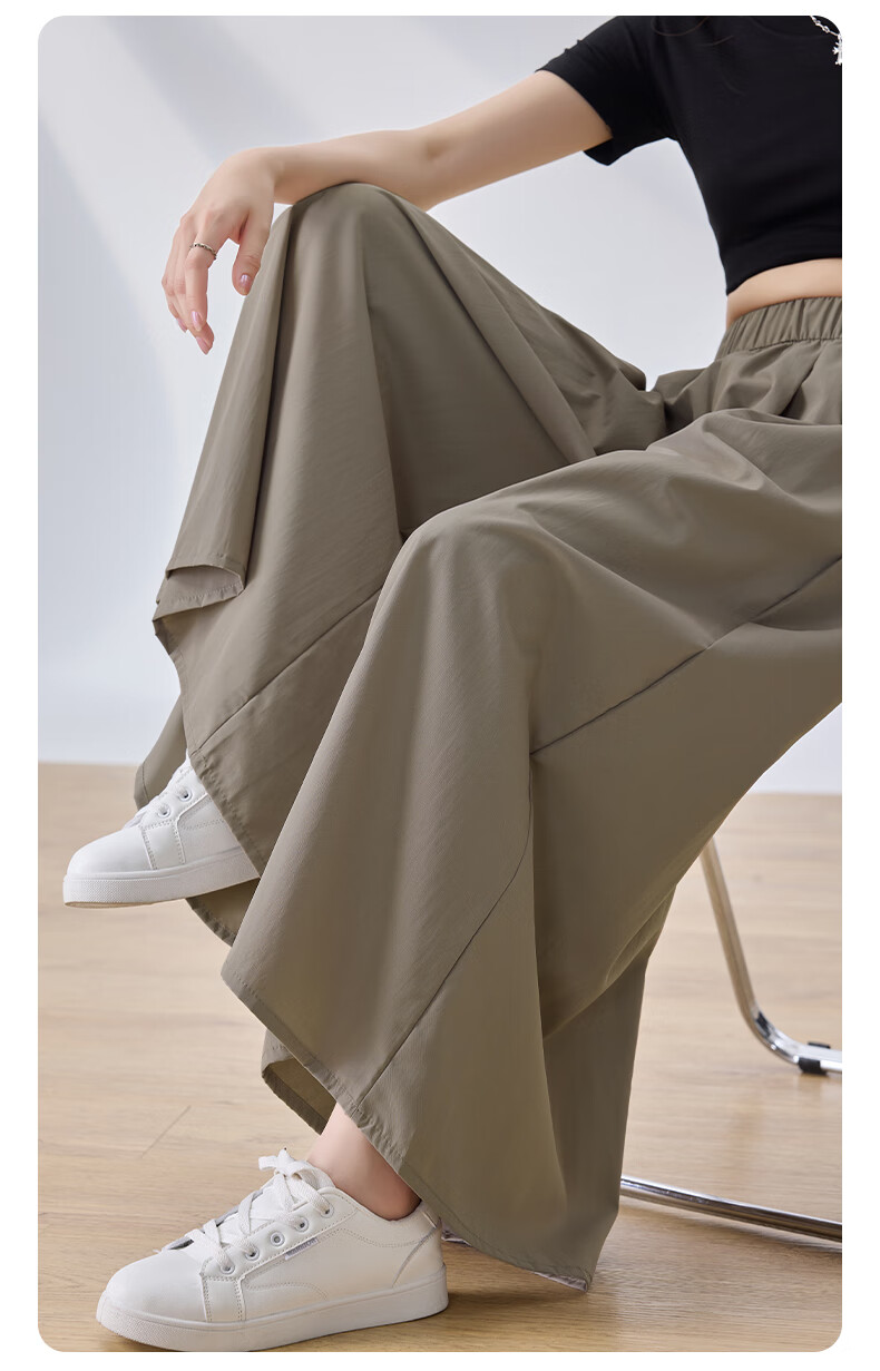 LangSha High-Waisted Yamamoto Skirt Pants for Women, Summer Lightweight Flowy Slimming A-Line Skirt Shorts, Loose Wide-Leg Pants for Petite Figures 10