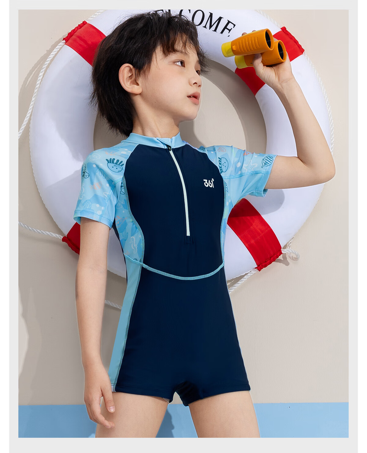 361° Children's Swimsuit One-Piece Square Leg for Girls, Professional Training Swimwear for Toddlers And Older Kids 18